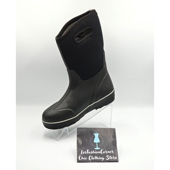 Bogs Youth Black Classic II Solid Waterproof Insulated Rain Snow Boots Sz 4 2915 - Picture 15 of 16
